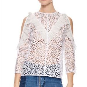 NWT SANDRO Bonnie broderie anglaise top